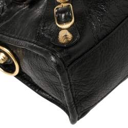 Pre Owned Balenciaga Black Leather Mini Classic City Bag