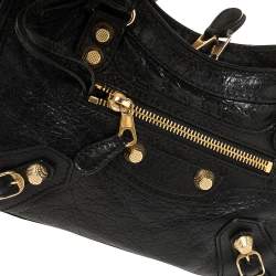 Pre Owned Balenciaga Black Leather Mini Classic City Bag