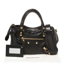 Pre Owned Balenciaga Black Leather Mini Classic City Bag