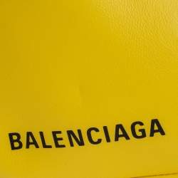 Balenciaga Yellow Leather Small Triangle Duffle Bag