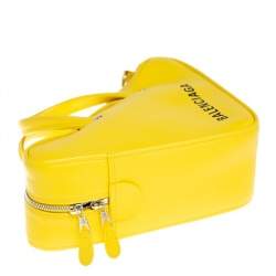 Balenciaga Yellow Leather Small Triangle Duffle Bag
