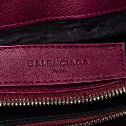 مملوكة مسبقًا Balenciaga Burgundy Croc Embossed and Leather Le Dix Cartable Top Handle Bag