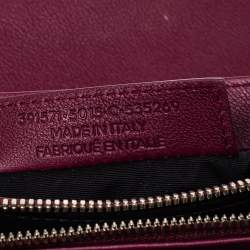 مملوكة مسبقًا Balenciaga Burgundy Croc Embossed and Leather Le Dix Cartable Top Handle Bag