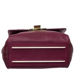 مملوكة مسبقًا Balenciaga Burgundy Croc Embossed and Leather Le Dix Cartable Top Handle Bag