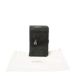 Pre Owned Balenciaga Dark Green Leather Motocross Classic Organizer Wallet