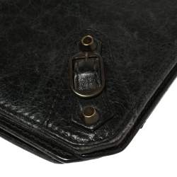 Pre Owned Balenciaga Dark Green Leather Motocross Classic Organizer Wallet