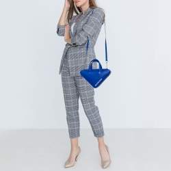 Balenciaga Blue Leather Triangle Electric Duffle Bag