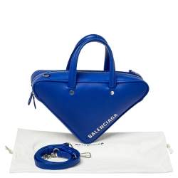 Balenciaga Blue Leather Triangle Electric Duffle Bag