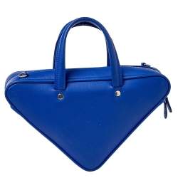 Balenciaga Blue Leather Triangle Electric Duffle Bag