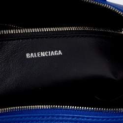 Balenciaga Blue Leather Triangle Electric Duffle Bag