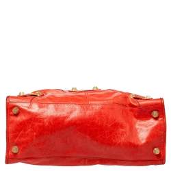 Pre Owned Balenciaga Vermillon Leather Giant Work Bag
