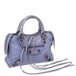 Pre Owned Balenciaga Glycine Leather Mini Classic City Bag