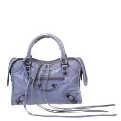 Pre Owned Balenciaga Glycine Leather Mini Classic City Bag