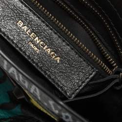 Pre Owned Balenciaga Black Graffiti Leather Mini RH Classic City Bag