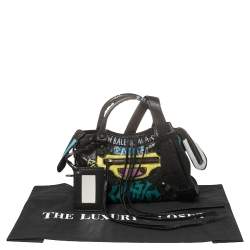 Pre Owned Balenciaga Black Graffiti Leather Mini RH Classic City Bag