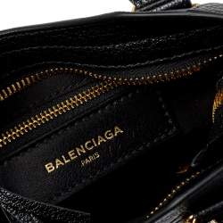 Pre Owned Balenciaga Black Leather Mini Classic Metallic Edge City Bag