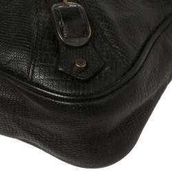 Pre Owned Balenciaga Black Leather Motocross Classic Hip Crossbody Bag