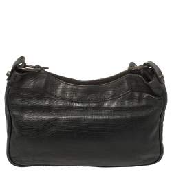 Pre Owned Balenciaga Black Leather Motocross Classic Hip Crossbody Bag