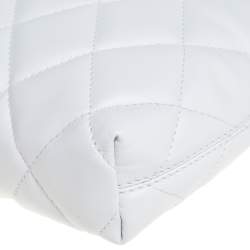 Pre Owned حقيبة كروس بالنسياغا بي كاميرا جلد أبيض مبطن