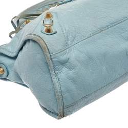 Pre Owned حقيبة يد بالنسياغا أر أتش سيتي جلد تركواز