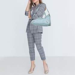 Pre Owned حقيبة يد بالنسياغا أر أتش سيتي جلد تركواز