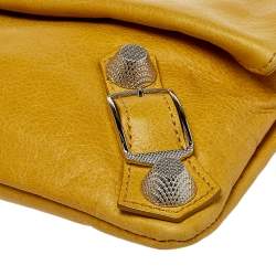 Pre Owned حقيبة كلتش بالنسياغا موتوكروس غيانت 21 مظروف جلد أصفر