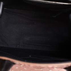 Pre Owned Balenciaga Black/Peach Leather and Python Padlock All Afternoon Tote