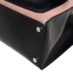 Pre Owned Balenciaga Black/Peach Leather and Python Padlock All Afternoon Tote