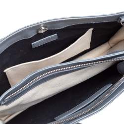 Pre Owned Balenciaga Beige/Grey Canvas and Leather Small Navy Pochette Crossbody Bag