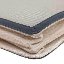 Pre Owned Balenciaga Beige/Grey Canvas and Leather Small Navy Pochette Crossbody Bag