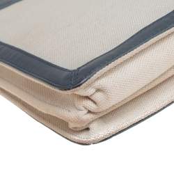 Pre Owned Balenciaga Beige/Grey Canvas and Leather Small Navy Pochette Crossbody Bag