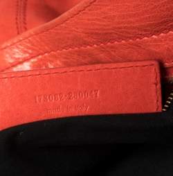 Pre Owned Balenciaga Orange Leather GSH Part Time Tote