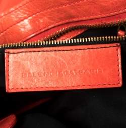 Pre Owned Balenciaga Orange Leather GSH Part Time Tote