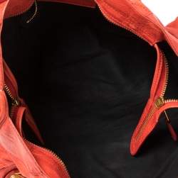 Pre Owned Balenciaga Orange Leather GSH Part Time Tote