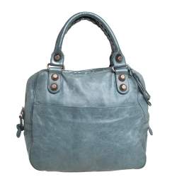 Pre Owned Balenciaga Grey Leather Giant Street Bowler Bag