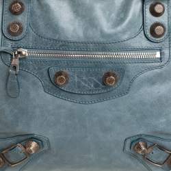 Pre Owned Balenciaga Grey Leather Giant Street Bowler Bag
