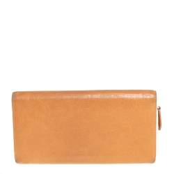 Balenciaga Orange Leather Classic Money RGH Continental Wallet