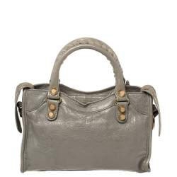 مملوكة مسبقًا Balenciaga Grey Leather Mini Classic City Tote
