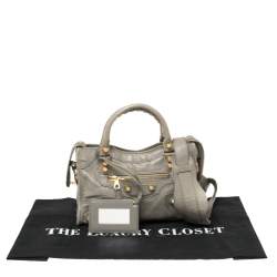 مملوكة مسبقًا Balenciaga Grey Leather Mini Classic City Tote
