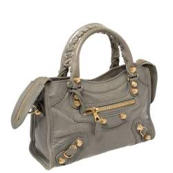 مملوكة مسبقًا Balenciaga Grey Leather Mini Classic City Tote