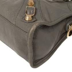 مملوكة مسبقًا Balenciaga Grey Leather Mini Classic City Tote