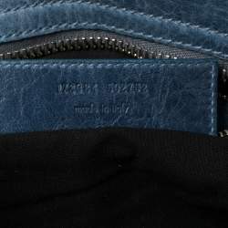 مملوكة مسبقًا Balenciaga Blue Lambskin Leather Giant 21 Gold Motorcycle City Bag