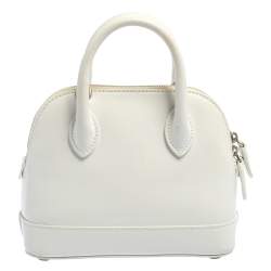 مملوكة مسبقًا Balenciaga White Leather XXS Ville Logo Satchel