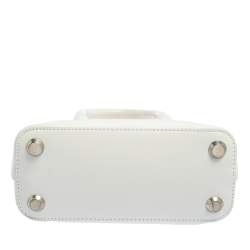 مملوكة مسبقًا Balenciaga White Leather XXS Ville Logo Satchel