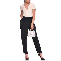 مملوكة مسبقًا Balenciaga White Leather XXS Ville Logo Satchel