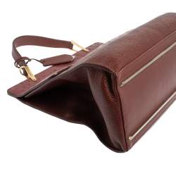 Pre Owned حقيبة بالنسياغا لو ديكس كارتابل يد علوية جلد نعام و جلد أحمر داكن