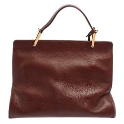 Pre Owned حقيبة بالنسياغا لو ديكس كارتابل يد علوية جلد نعام و جلد أحمر داكن