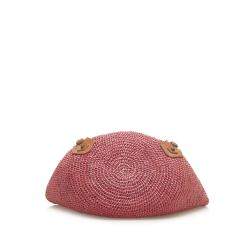 Pre Owned Balenciaga Tan/Ombre Straw Woven Motocross Panier Basket Bag