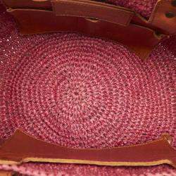 Pre Owned Balenciaga Tan/Ombre Straw Woven Motocross Panier Basket Bag