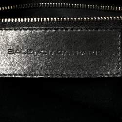 Pre Owned Balenciaga Black Matelassé Leather RH MM Bag